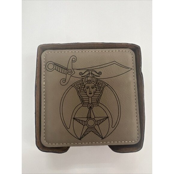 Printed Leather Freemason Coasters - Picture 5 of 7